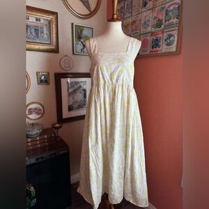 The Nines by Hatch Yellow Floral Smocked Dress